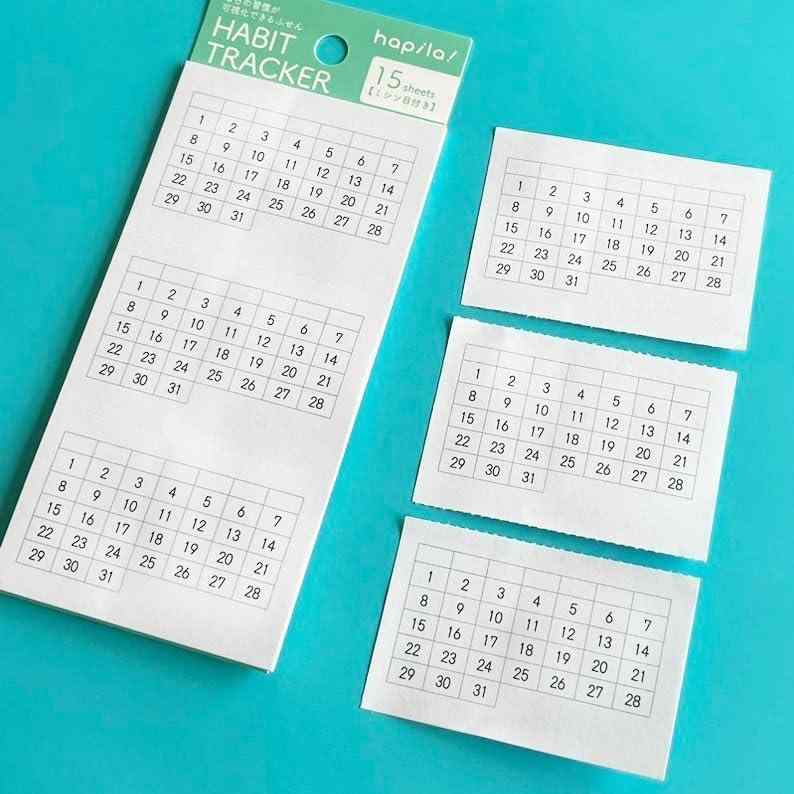 新たな習慣づくり「ハビットトラッカー 15シート」 便利な付箋タイプ 習慣...