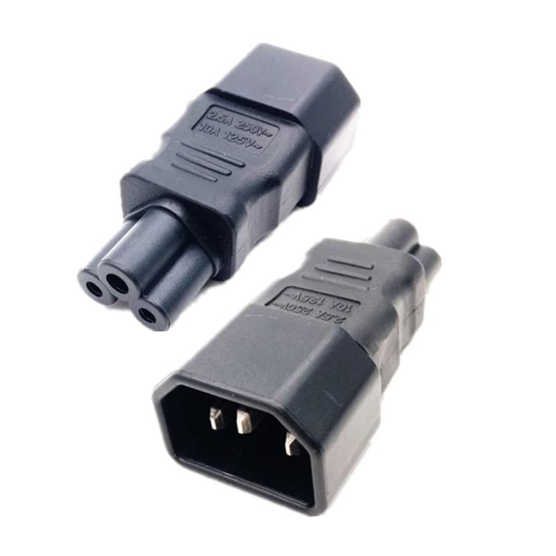 ジョイフル39楽天市場店のIEC 320アダプタ3極ソケットc14プラグインをCloverleaf Micky c5直線拡張子電源アダプタ｜アングル2