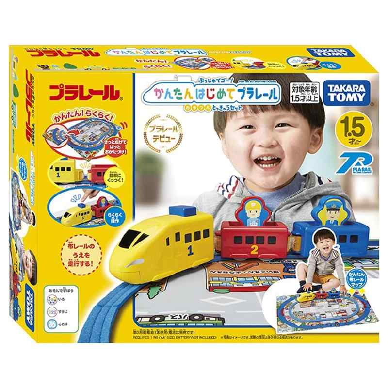 タカラトミー(TAKARA ) 『 プラレール ぷっしゅでゴー かんたんはじめてプラレール カラフルとっきゅうセット 』 電車 列車 おもちゃ 1歳半 玩具安全基準合格 STマーク認証 PLARAIL(c) 単3形乾電池1本使用(電池は別売です。) 誤飲防止のため、電池ケース蓋に「ネジ止め式」を採用しています。付属品:先頭車(動力車)(1),客車(2),人形(2),布レールマップ(1)原産国: 中国単3形乾電池1本使用(電池は別売です。) 誤飲防止のため、電池ケース蓋に「ネジ止め式」を採用しています。