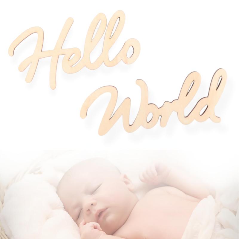 [sll valley] 月齢フォト 木製 (Just Born or ello World) ベビーフォト グッズ ニューボーンフォト