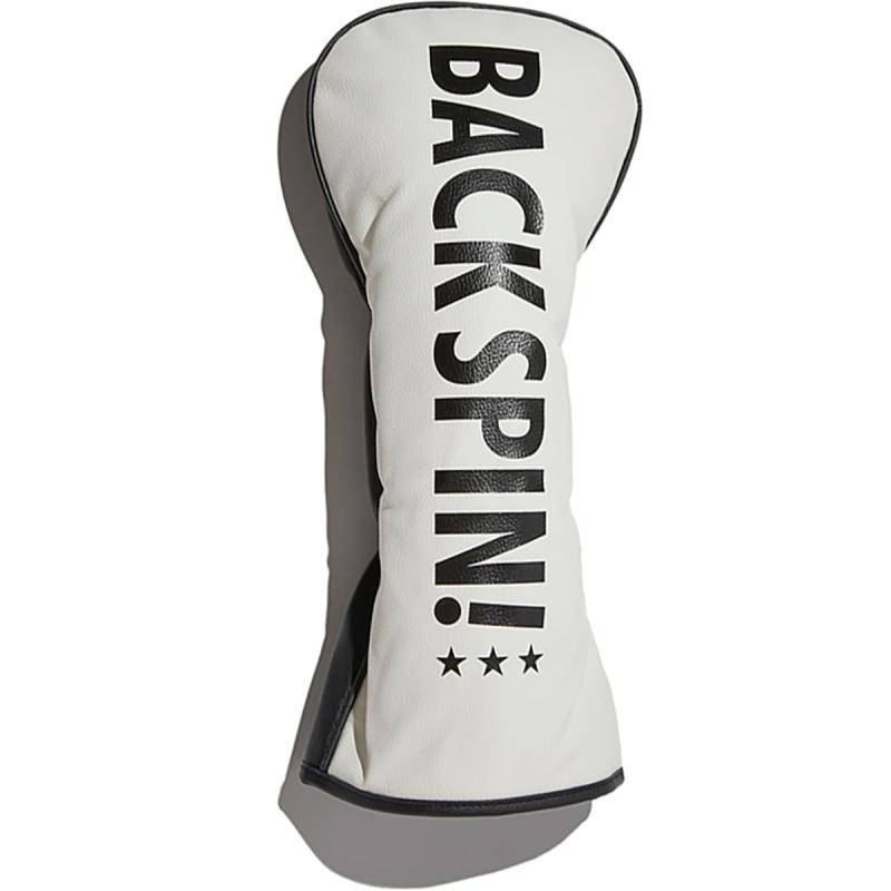 BACK SPIN LOGO PU ead for Driver バックスピン 合皮レザー ヘッドカバー ドライバー用 星柄 おしゃれ 派手 シンプル かっこいい ホワイト ブラック レッド