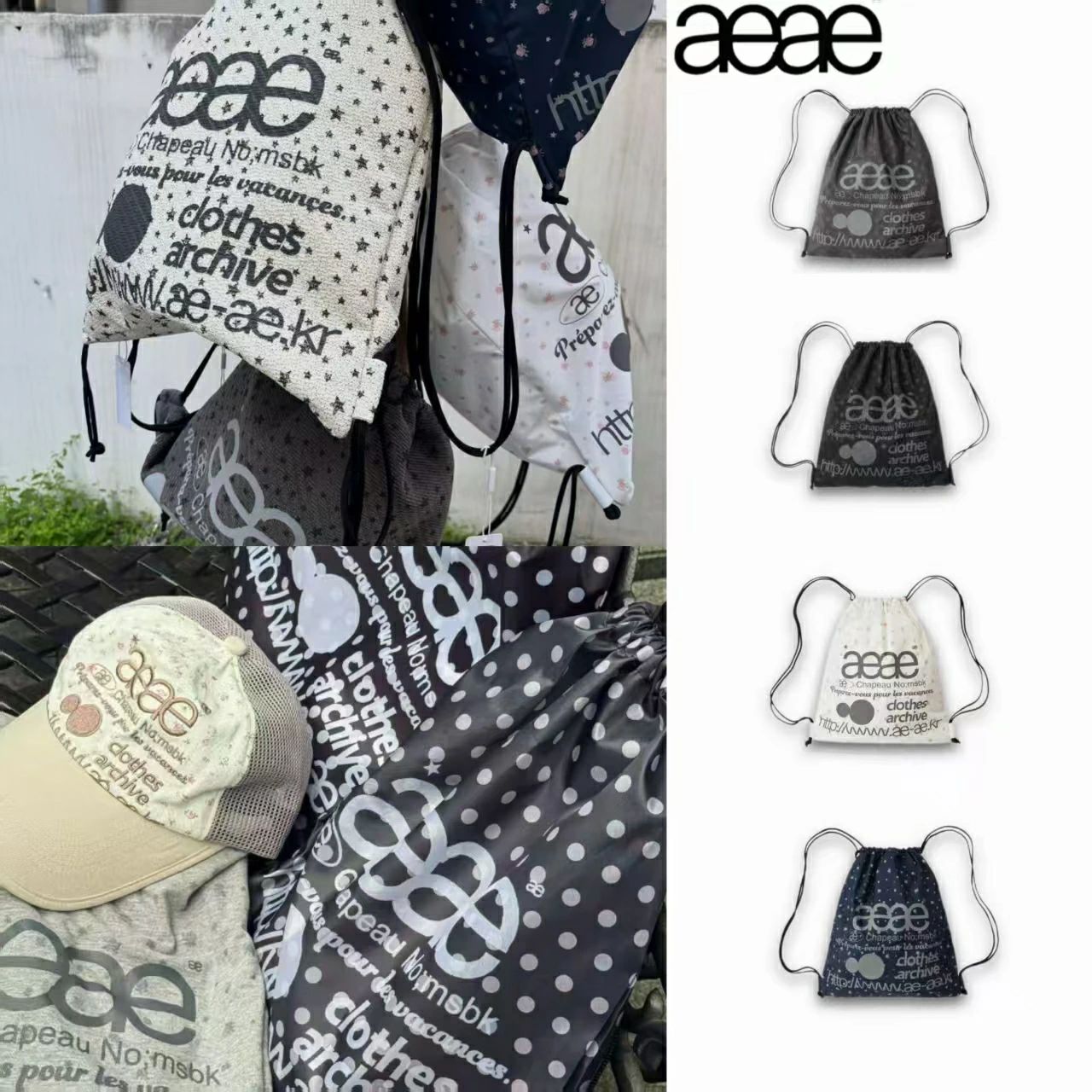 楽天市場】aeae ナップサック 黒の通販