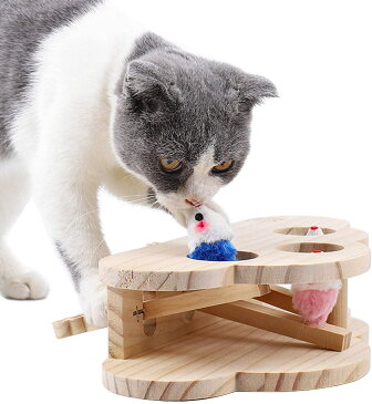 猫じゃらし 猫 おもちゃ 木製 モグラ叩き ネコ ねこのおもちゃ マウス ネズミ 知育玩具 自分で遊ぶ好奇心をくすぐる もぐらたたき 運動不足 ストレス解消
