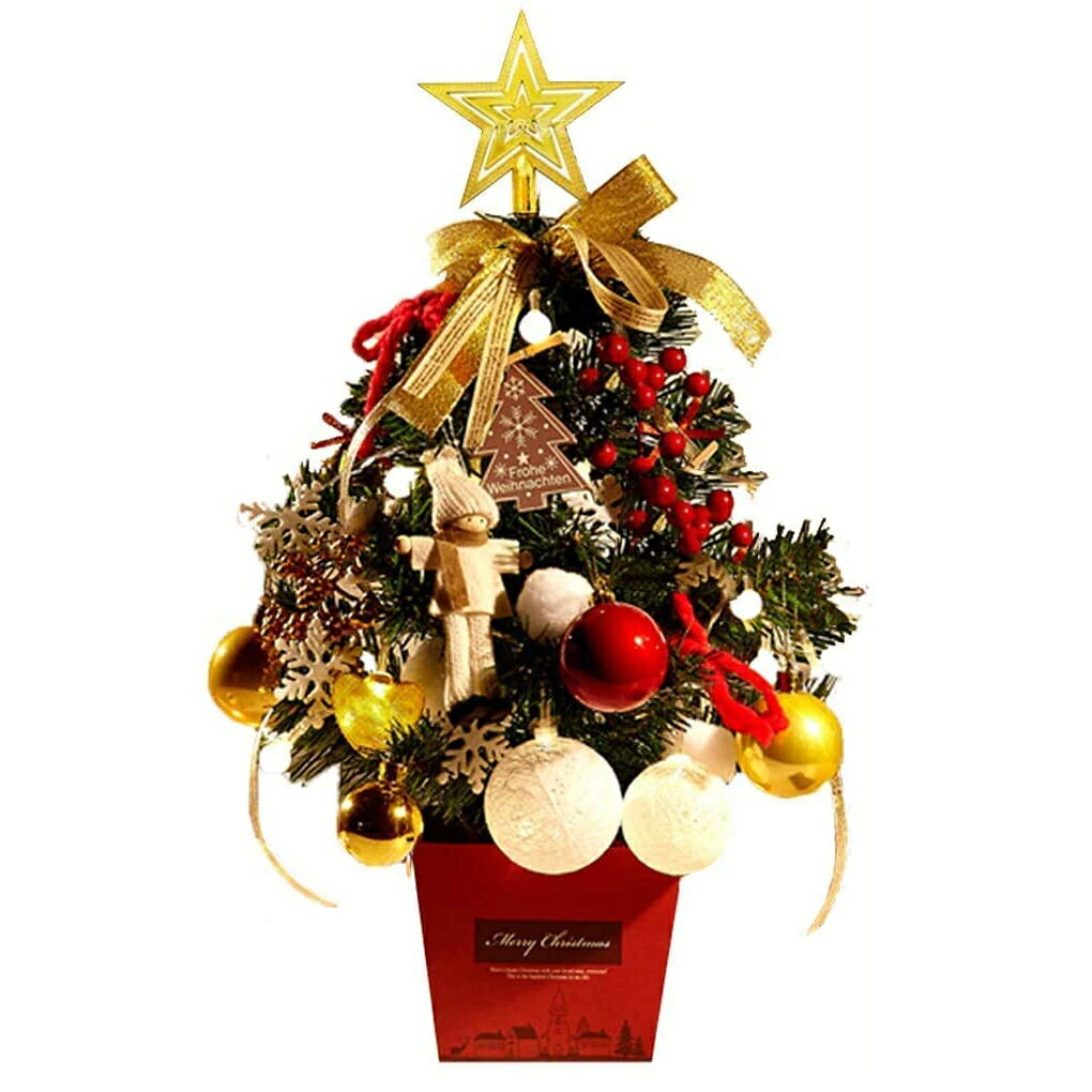 クリスマスツリー 50cm 卓上 クリスマスツリー ミニクリスマスツリー ライトつき クリスマス