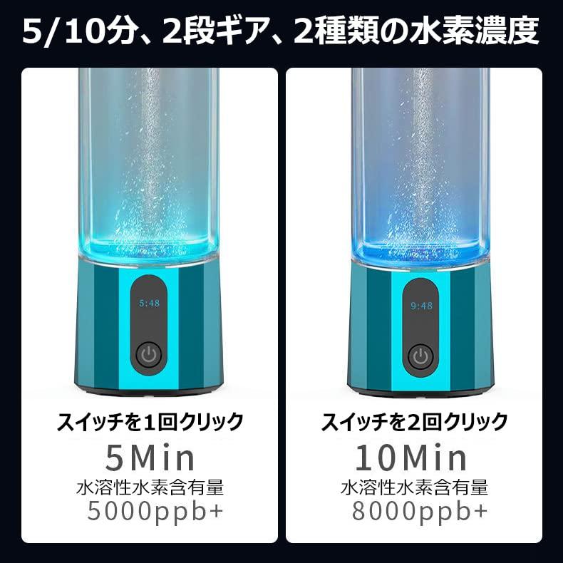 【★期間限定★】水素水生成器 超高濃度 8000ppb 携帯 充電式 水素水ボトル 300ML ボ...