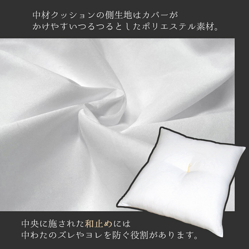 日本製 ヌード座布団（ 59×63cm 八端判 カバー用 ）中材 ポリエステルわた 軽量 ふ...