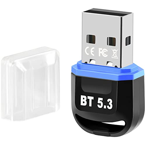 GUROYI【最新型Bluetooth5.3技術&超低遅延】Bluetoothアダプタ 5.3 Bluetooth USBアダプター 低遅延 無線 省電力 apt-X EDR/LE対応 Windows 11/10 (32/64bit)対応 Mac非対応 【ドライバ不要】プラグアンドプレイ (GUROYI 最先端Bluetooth5.3) (あおいろ)