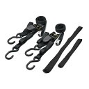 デイトナ(Daytona) バイク用 タイダウンベルト サブベルトセット 2本入り ラチェット式 耐荷重300kg ベルト幅25mm ブラック 42041
