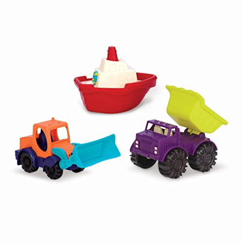 B. toys 砂遊びおもちゃセット 乗り物おもちゃ3点 ビーチプレイセット 1歳半~ 正規品