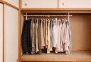 山善 突っ張り ハンガーラック 幅73-120×奥行9×高さ80-124cm 押入れ たっぷり収納 たて・よこ伸縮 ひっかけ棒付属 かんたん設置 耐荷重30kg...