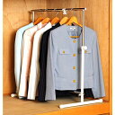 山善 ミニ ハンガーラック 幅59-97×奥行45×高さ53-83cm 耐荷重4kg 幅・高さ調節OK 押し入れ収納 アイボリー OBM-SS(IV)