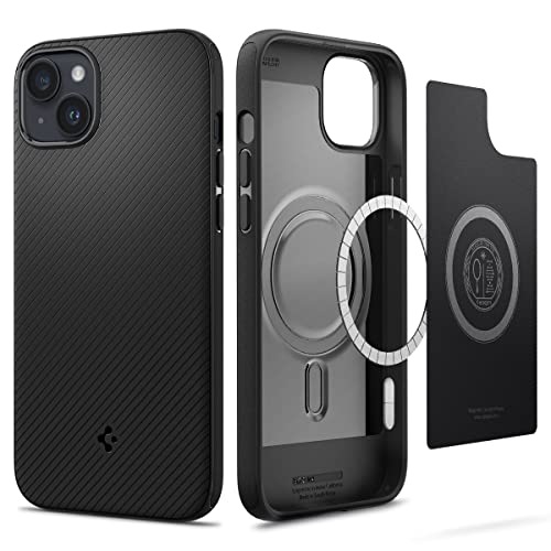 Spigen iPhone14Plus ケース Magsafe対応 マグネット搭載 TPU ワイヤレス充電対応 米軍MIL規格取得 耐衝撃 すり傷防止 マグ・アーマー マグフィット ACS04918 (マット・ブラック)