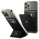 Spigen MagSafe対応 カードケース スタンド スリム マグネット内蔵 背面 ウォレット iPhone 14 iPhone 13 iPhone 12 対応 マグネット カード入れ マグネット付着 スマートフォールド マグフィット AMP02746 (ブラック)