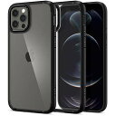 Spigen iPhone12 ケース iPhone12Pro ケース クリア TPU バンパーケース 米軍MIL規格取得 耐衝撃 すり傷防止 ワイヤレス充電対応 アイフォン12 ケース アイフォン12プロケース ウルトラ ハイブリッド ACS01703 (マット ブラック)