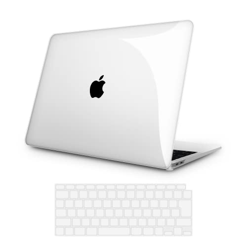 【高強度素材の使用 M1 チップモデル 】MOTOJI MacBook Air 13 用 ケース カバー 2021 2020 2019 2018モデル おしゃれ 人気 薄型 耐黄変 耐衝? マックブックエアー クリスタル 保護ケース M1 A2337/A2179/A1932 対応（極薄TPU 日本語配列キーボードカバー（A2337/A2179）付き