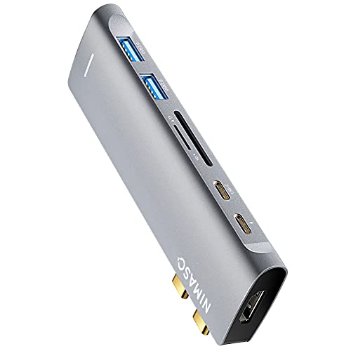 NIMASO 7-in-2 USB C nu MacBook Pro/Air p y100W PDΉ Thunderbolt 3 |[g/USB C 3.0 |[g / 4K 30Hz HDMI o̓|[g / 2 * USB-A 3.0 |[g/TF & SD J[h XbgځzX y }` A_v^ NHB21E233