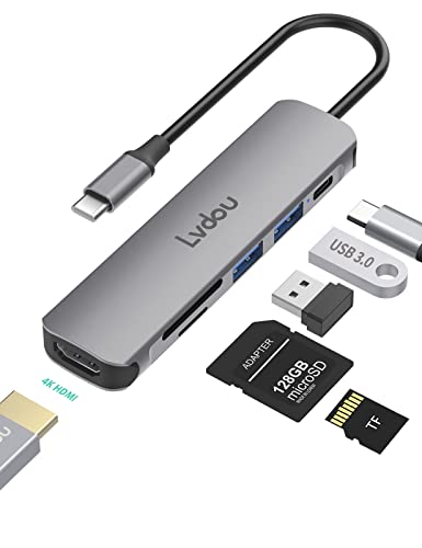USB C nu A_v^ 6-in-1 Lvdou }`|[g USB nu Type-C 85W PD[d 4K HDMI Micro SD / SDJ[h[_[ USB-C A_v^ MacBook Pro 13 14 15 16 (2016-2021 M1)AMacBook Air (2018-2021 M1)AiPad Pro (2018 -2021 )ASurface Pro 8A7 / Go 3A2 (T[t