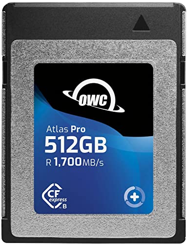 OWC 512GB Atlas Pro \ CFexpress Type B [J[hAvtFbViO[hAő 1500MB/s ̏݁A1700MB/s ̓ǂݍ݁Aő 6K ̍rbg [g rfILv`