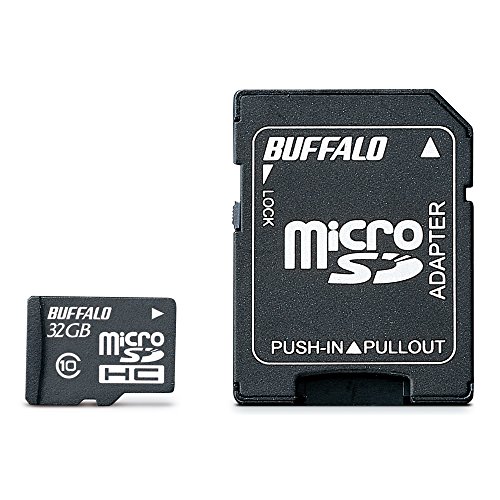 BUFFALO Class10 microSDHCカード SD変換アダプター 32GB RMSD-32GC10AB