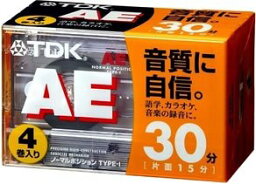 TDK オーディオカセットテープ AE 30分4巻パック [AE-30X4G]