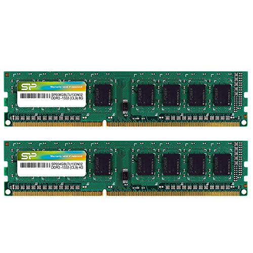 シリコンパワー デスクトップPC用 メモリ DDR3 1333 PC3-10600 8GB x 2枚 (16GB) 240Pin 1.5V CL9 SP016GBLTU133N22