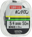 ●仕掛用ハリスに最適! (カレイ、カワハギ、キスなど)●素材:ポリエステル●長さ:50m●号数:5.0号●カラー:ブラック●高硬度・低伸度・高結節強力の三拍子。●高硬度が生み出す抜群のハリで糸クセがなく、からまない。さらにポリエステルの復元性により、糸クセも引っ張れば解消。●初期伸度が低く、小さなアタリも敏感にキャッチ。サビキやエダス・胴突など、投釣り仕掛け・胴突仕掛けに最適。●抜群の結節強力。粘り強く結節強力も驚くほど高レベル。高硬度・低伸度・高結節強力の三拍子。 【高感度】・・・高硬度が生み出す抜群のハリで糸クセがなく、からまない。 【低伸度】・・・初期伸度が低く、小さなアタリも敏感にキャッチ。サビキやエダス・胴突など投釣り仕掛け・胴突仕掛けに最適。 【高結節強力】・・・抜群の結節強力。ねばり強く結節強力も驚くほど高レベル。