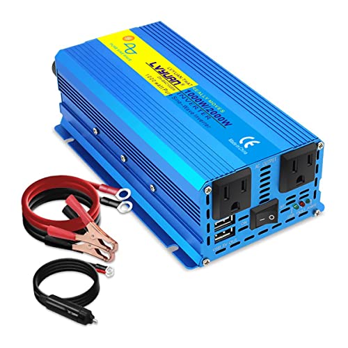 IpowerBingo インバーター 正弦波 12V 1000W 最大 2000W DC 12V（直流） AC100V（交流） 変換 AC コン..