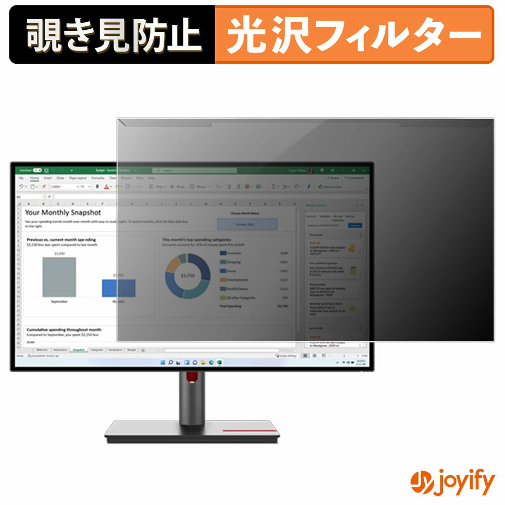 ポイント2倍// 【 覗き見防止 着脱式 】 Lenovo ThinkVision P27q-30 プロテクター 光沢 プライバシーフィルター ブルーライトカット 覗きみ防止 のぞき見防止 画面保護モニター