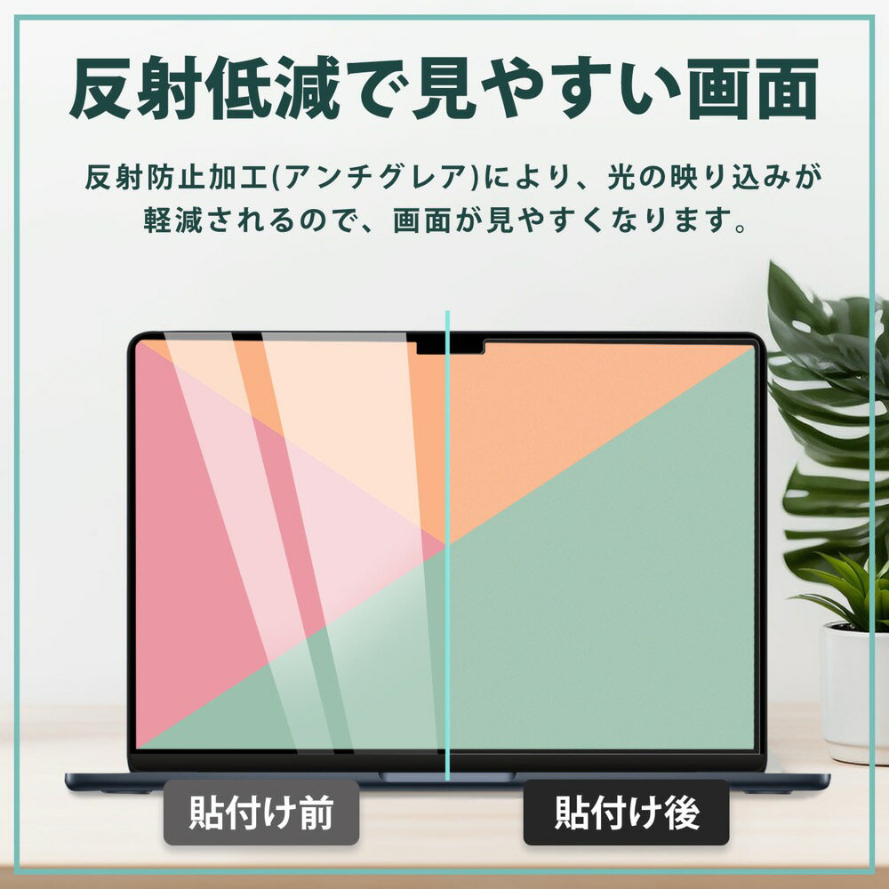 MacBook Air Macbook Neo ブルーライトカット フィルム アンチグレア 液晶保護フィルム 反射低減 マックブック エアー [ 15.3 2023 ~ / 13.6 2022 ~ / 13インチ 15インチ ] Macbook Neo 13 インチ / Macbook Pro [ 14インチ / 16インチ 2021 ~] 3