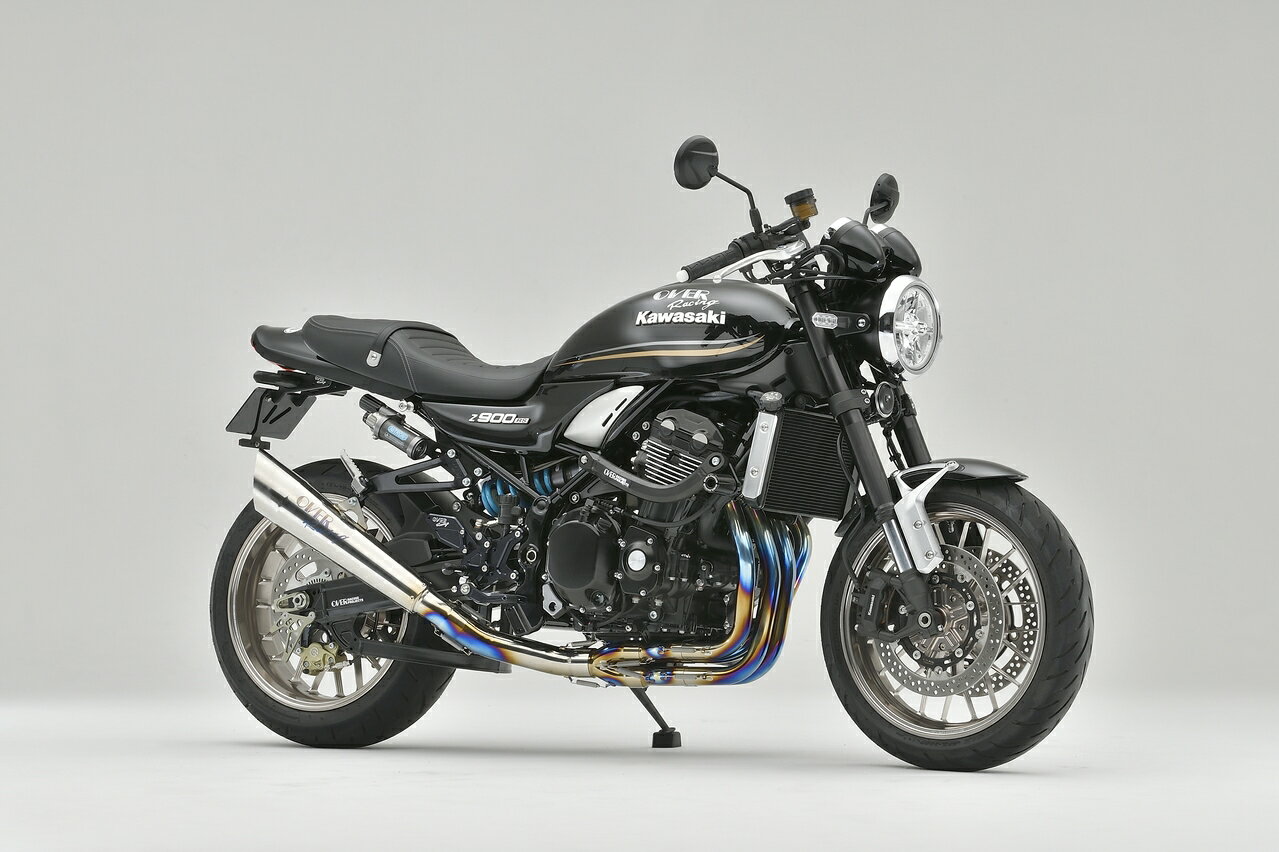 Rakuten - 【在庫有】OVER Racing（オーヴァーレーシング）フルチタン メガホンマフラー Z900RS 4-2-1 フルエキゾーストマフラー サイレンサー スラッシュエンド JMCA適合 政府認証マフラー 2BL-ZR900C H22年騒音規制 H19年排ガス規制 対応