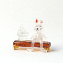 <ガラス細工 お月見 うさぎ 兎 月見団子 限定品>お月見うさぎ・縁台と月見団子(うさぎホワイト)(限定品)<ミニチュア小物 ガラス細工><ガラス細工 ファニチャー>【ギフト プレゼント ラッピング】