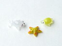 <ガラス細工 あざらし 亀 ひとで 海の仲間 限定品>海のミニ3種・ゴマフアザラシ&カメ&ひとで(限定品)<ミニチュア小物 ガラス細工><ガラス細工 ファニチャ...