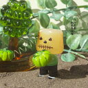 <ガラス細工 ハロウィン かぼちゃ ウッド 樹霊 ゴースト>樹霊・ウッド君、かぼちゃを収穫<ミニチュア小物 ガラス細工><ガラス細工 ファニチャー>【ギフト プ...