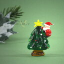 <ガラス細工 ミニチュアガラス 硝子細工 クリスマス サンタクロース クリスマス雑貨 置物>ツリーに、ぴたっとサンタ<ミニチュアガラス ガラス細工><ガラス細工 ガラス小物>【ギフト プレゼント ラッピング】
