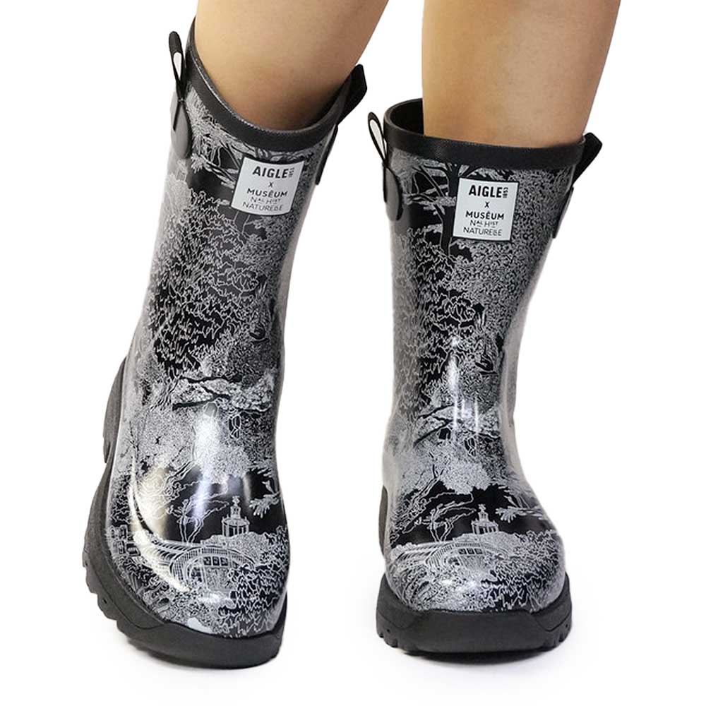 エーグル AIGLE 防水 アリア ラバーブーツ コラボモデル ZZFS062 パリ 国立自然史博物館 ミディアム丈 レインブーツ レディース ガーデニング ALYA