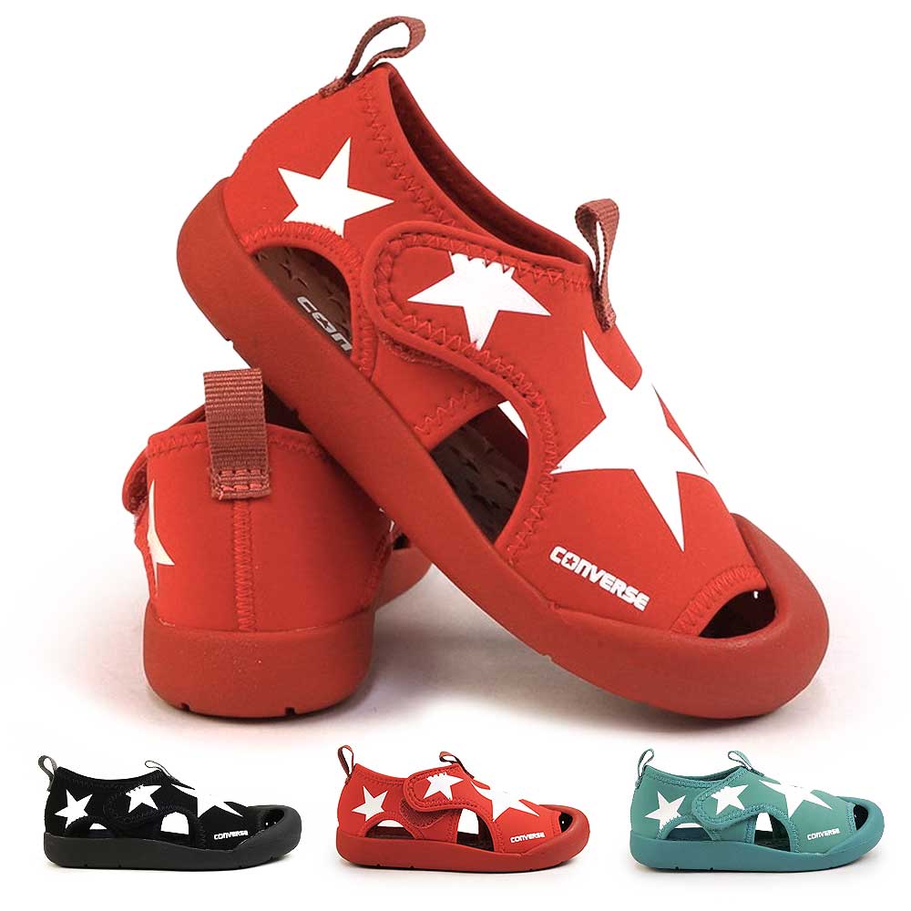 楽天ジョイスキップコンバース CONVERSE キッズ CVスター サンダル キッズスニーカー マジックテープ アウトドア 水遊び 速乾 KID'S CVSTAR SANDAL