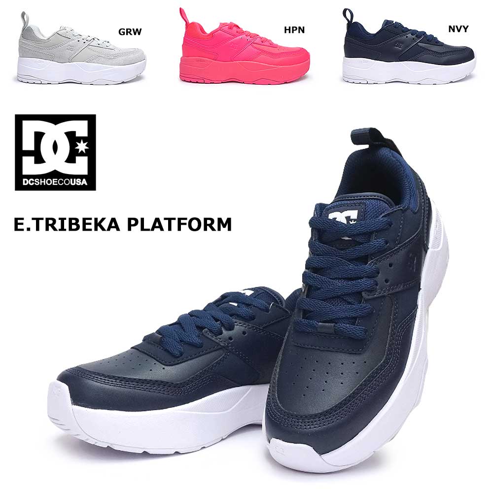 【あす楽】 DC SHOES DC スニーカー レディース Eトライベッカ プラットフォーム DW196008 厚底 レザー スエード OrthoLite Ws E TRIBEKA PLATFORM ADJS700078