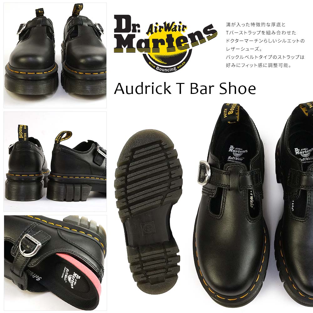 ドクターマーチン Dr.MARTENS Audrick T Bar レディース Tバー レザーシューズ 厚...
