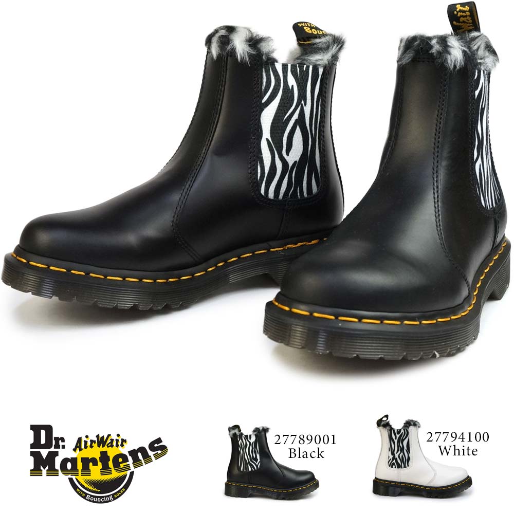 ドクターマーチン 【あす楽】Dr.Martens チェルシーブーツ 2976 LEONORE ゼブラ ファー ボア レディース ショート サイドゴア 正規品 ドクターマーチン CORE FUR LINED 2976 LEONORE