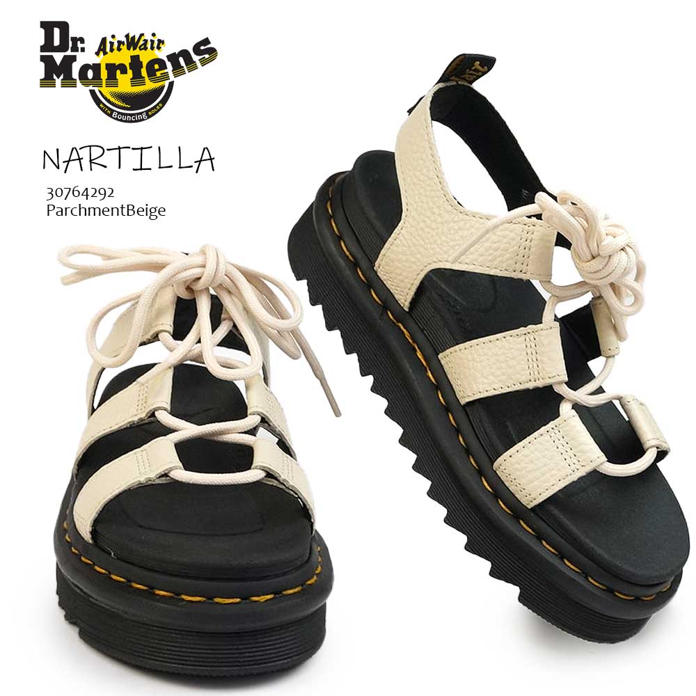 【あす楽】ドクターマーチン Dr.Martens レディース サンダル NARTILLA ナルティラ ベージュ レースアップ 編上げ レザー 厚底 正規品 本革 ZEBRILUS NARTILLA