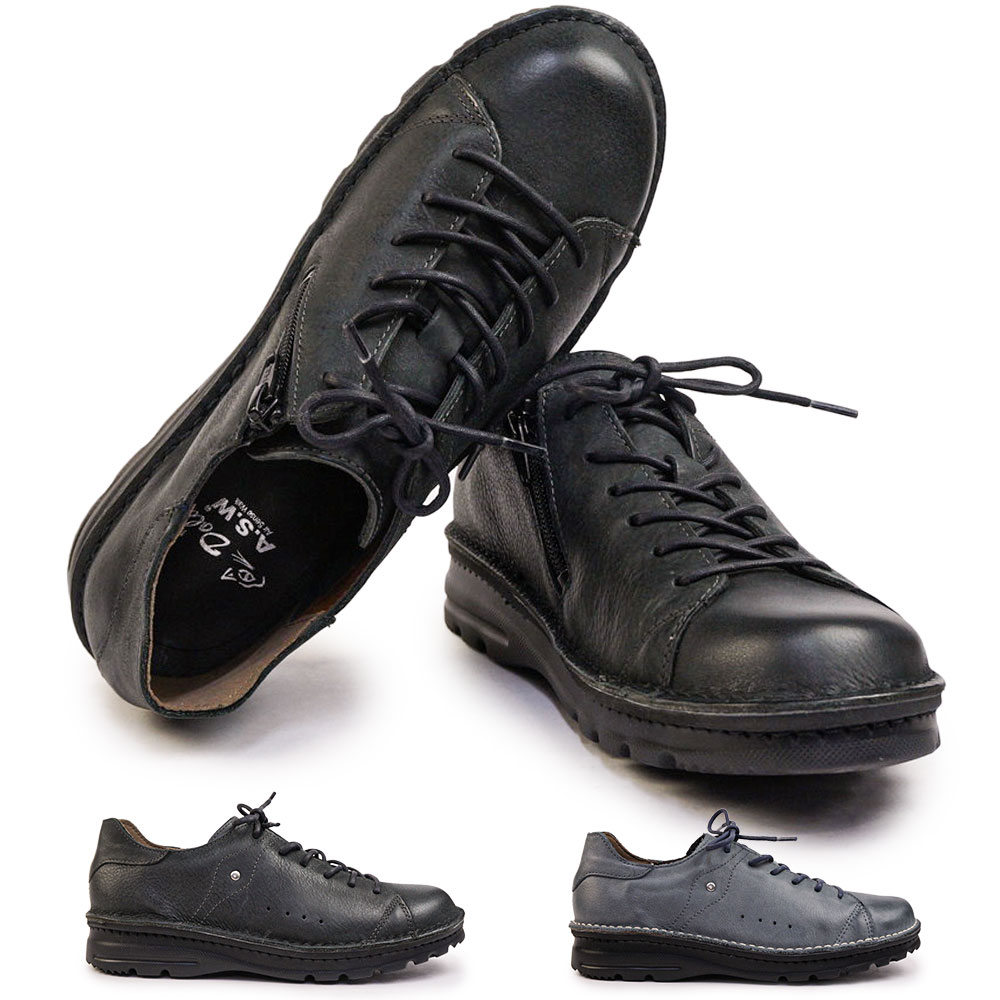 ドラ Dola レディース 撥水加工 レザー スニーカー 7091 靴 本革 ローヒール レースアップ 軽量 日本製