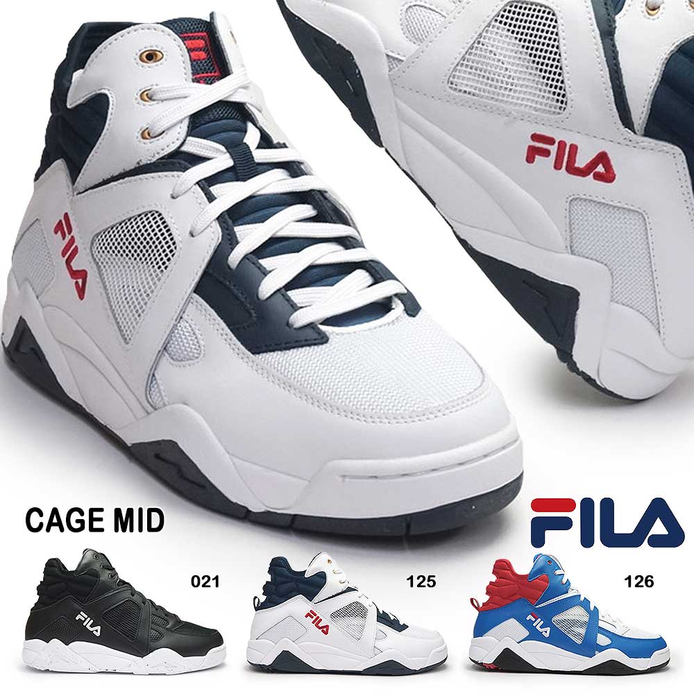 【あす楽】フィラ FILA スニーカー メンズ ケージ MID 1BM01273 レザー ハイカット 復刻 CAGE MID