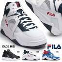 【おトクなGW！3%OFFクーポン】フィラ FILA スニーカー メンズ ケージ MID 1BM01273 レザー ハイカット 復刻 CAGE MID