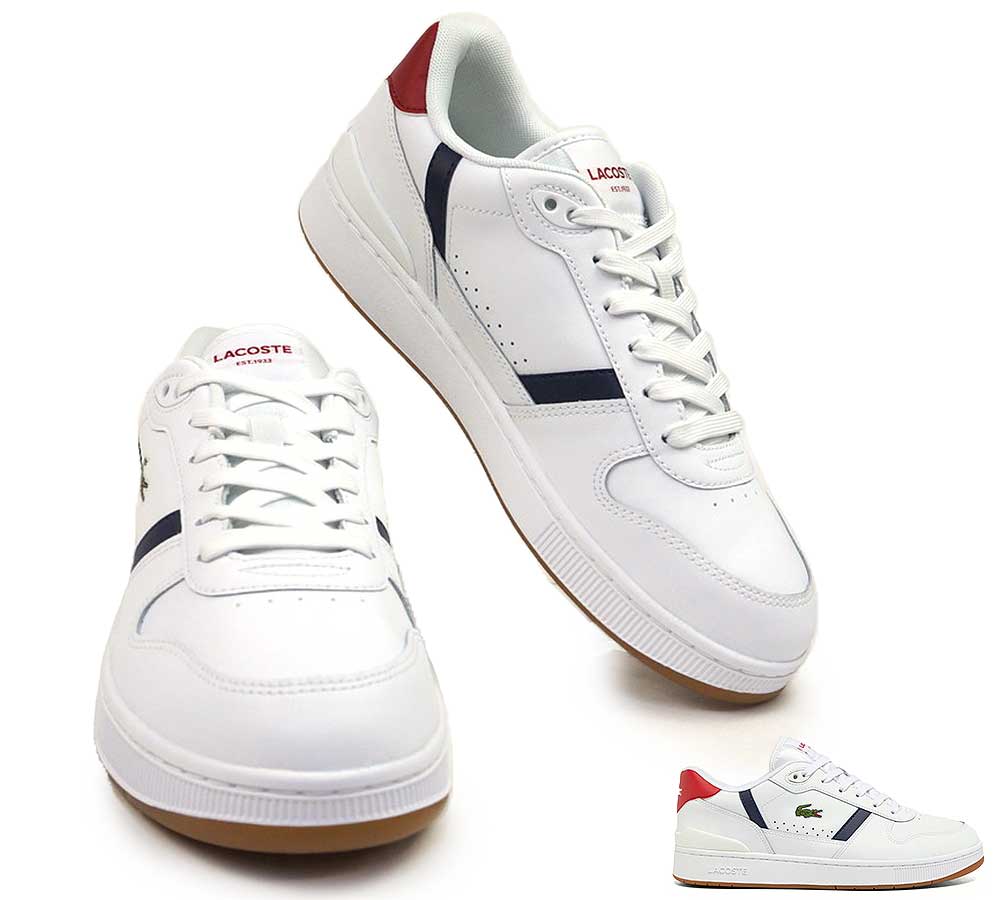 ラコステ LACOSTE メンズ スニーカー T-CLIP SET 224 8 SMA 48SMA0094 本革 レザー T-CLIP SET 224 8 SMA