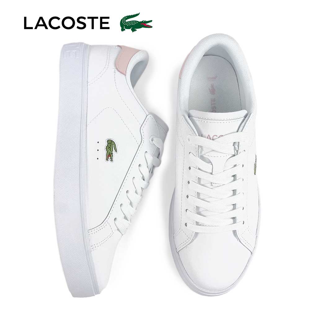 Rakuten - ラコステ LACOSTE スニーカー レディース 白 靴 レザー シューズ パワーコート GRPH 225 1 50SFA0155 POWERCOURT GRPH 25秋冬新作