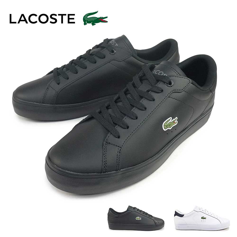 ラコステ LACOSTE メンズ スニーカー 白 黒 靴 レザースニーカー パワーコート GRPH 225 1 SMA 50SMA0152 POWERCOURT...