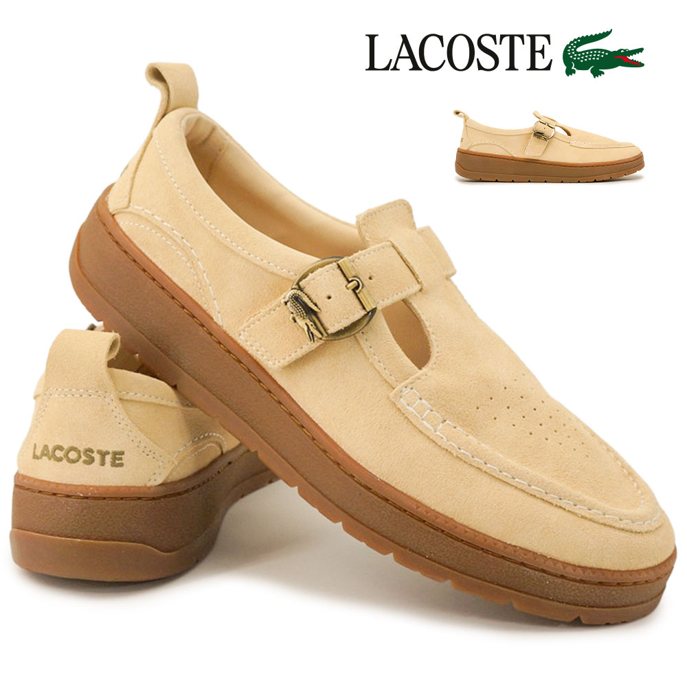 樂天商城 - ラコステ LACOSTE メンズ スニーカー アンパイア MJ メリージェーン スエード レザー ベージュ ストラップシューズ UMPIRE MJ 126 1 SMA 26春夏新作