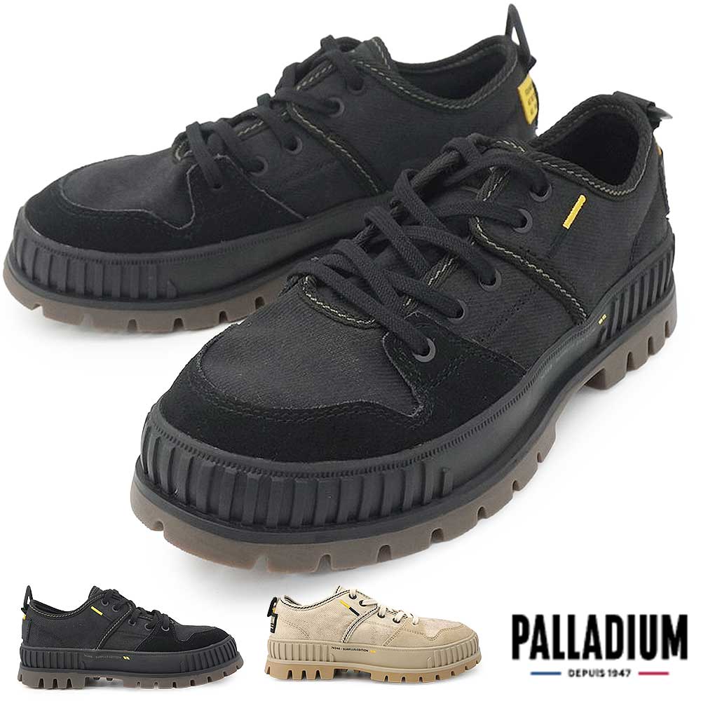 パラディウム PALLADIUM スニーカー レディース 厚底 74346 パラショック ロー サープラス ヴィンテージ加工 ミリタリー PALLASHOCK LO SURPLUS