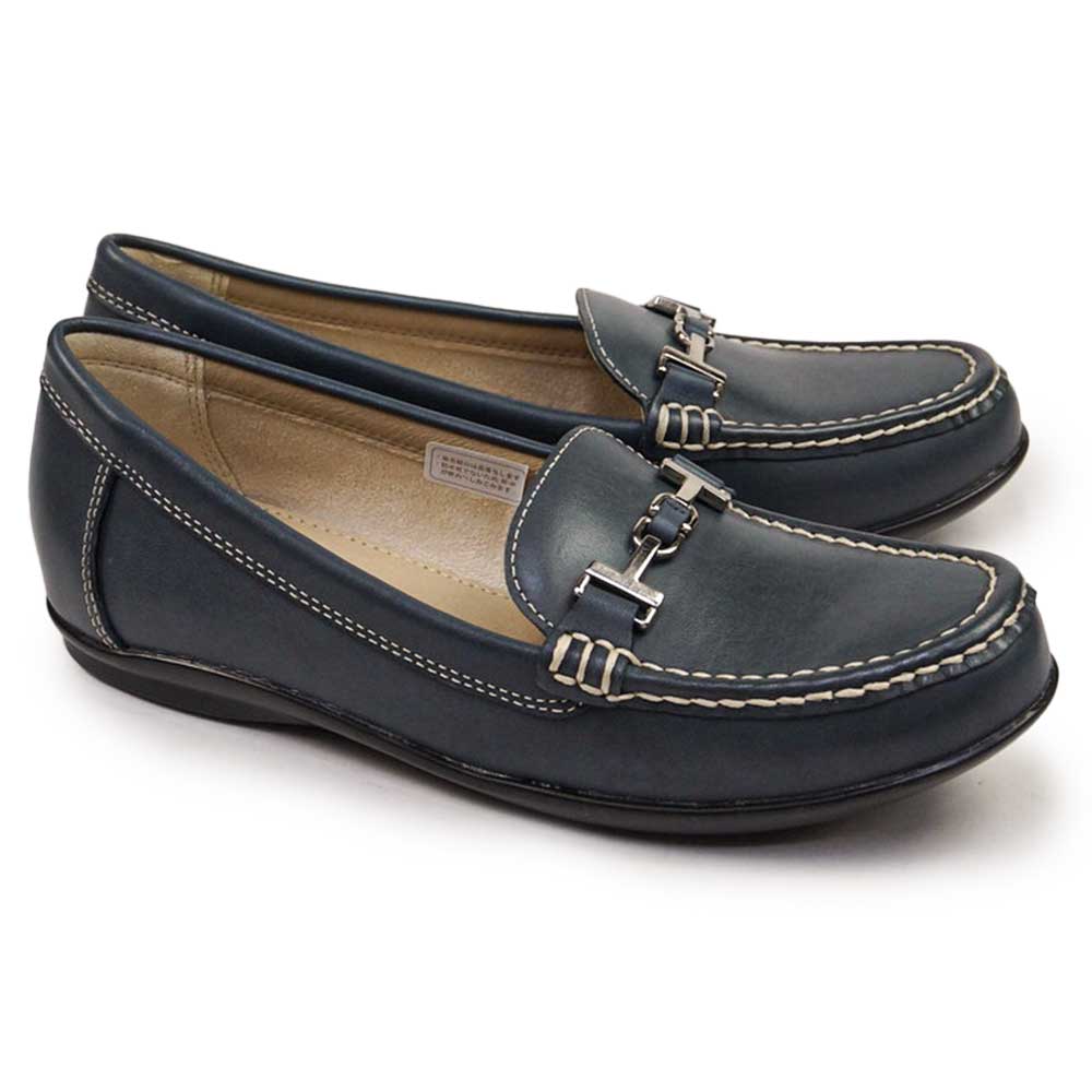 楽天市場】フラットシューズ 本革（カラーネイビー）（その他