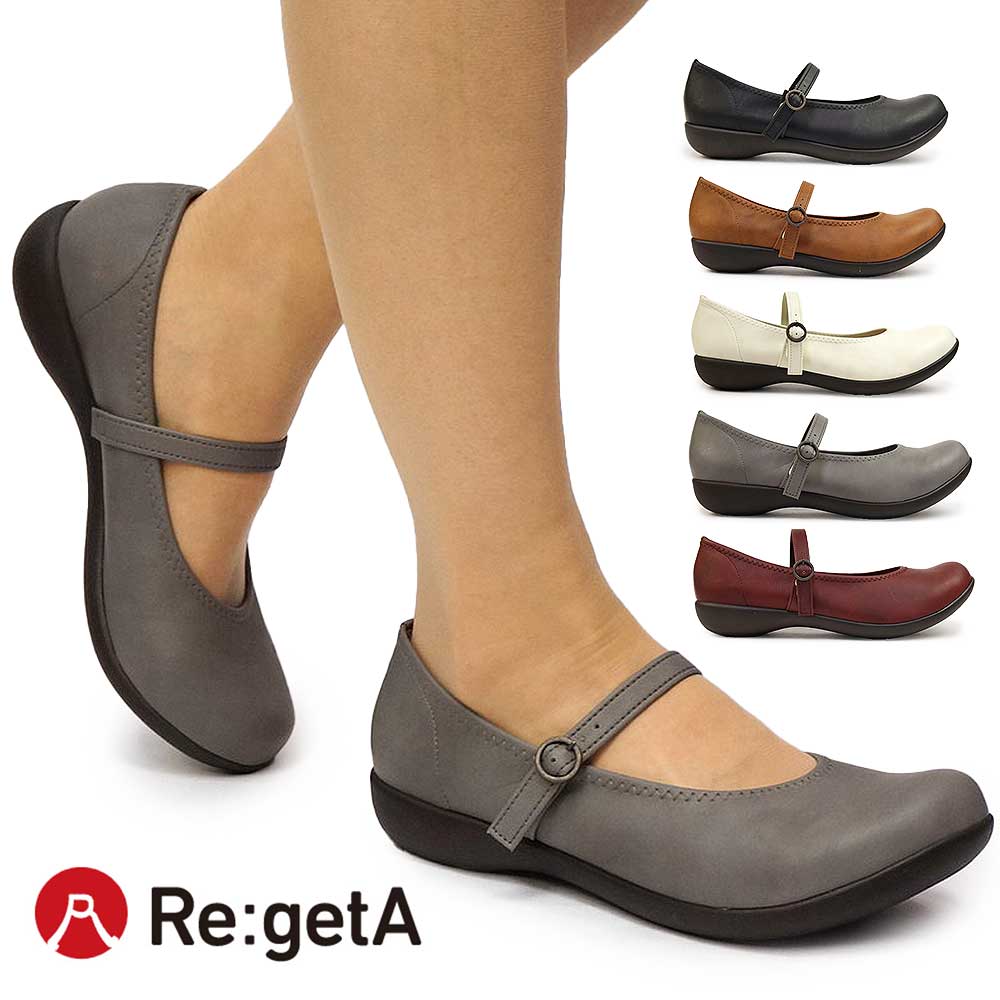 Re:getA レディース パンプス R2361 ワンベルト ローヒール 日本製 リゲッタ